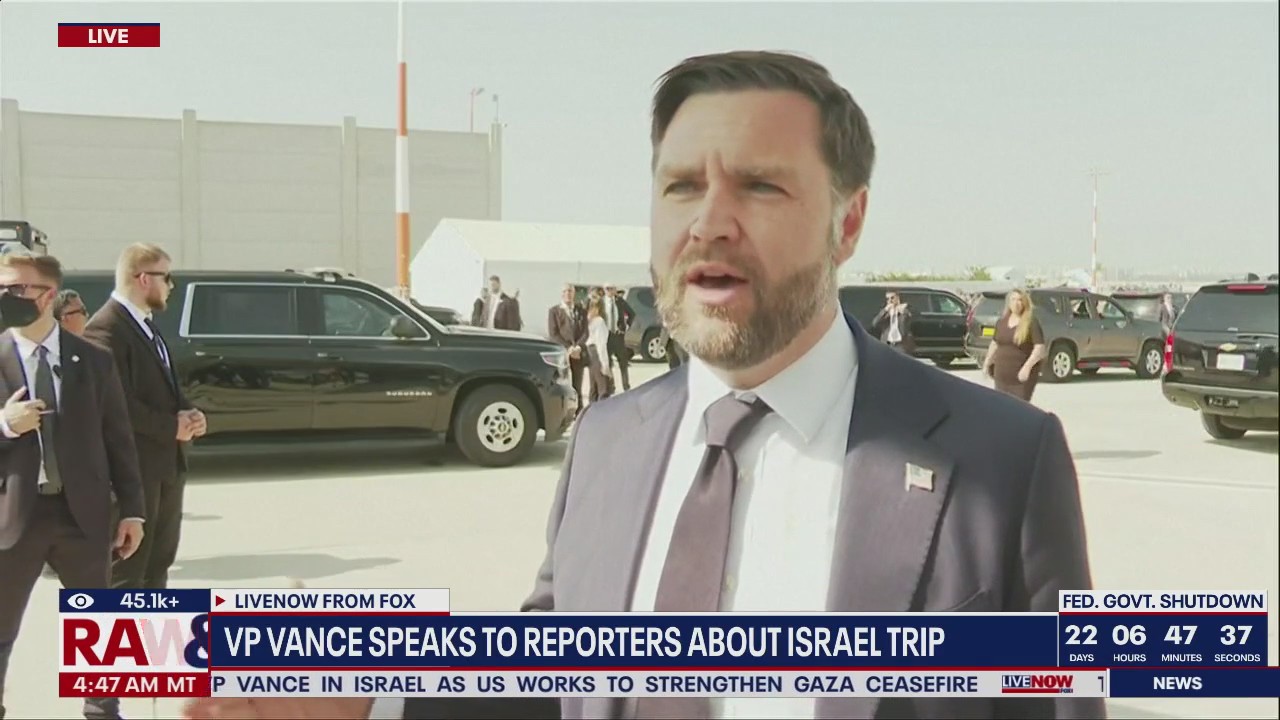 VP Vance speaks to reporters about Israel trip