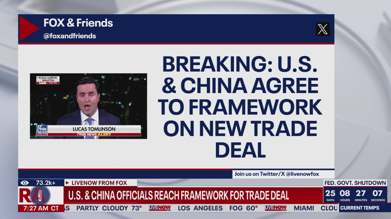 US & China officials reach framework for trade deal
