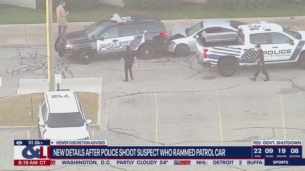 WATCH: Shooting suspect rams patrol vehicle in MI