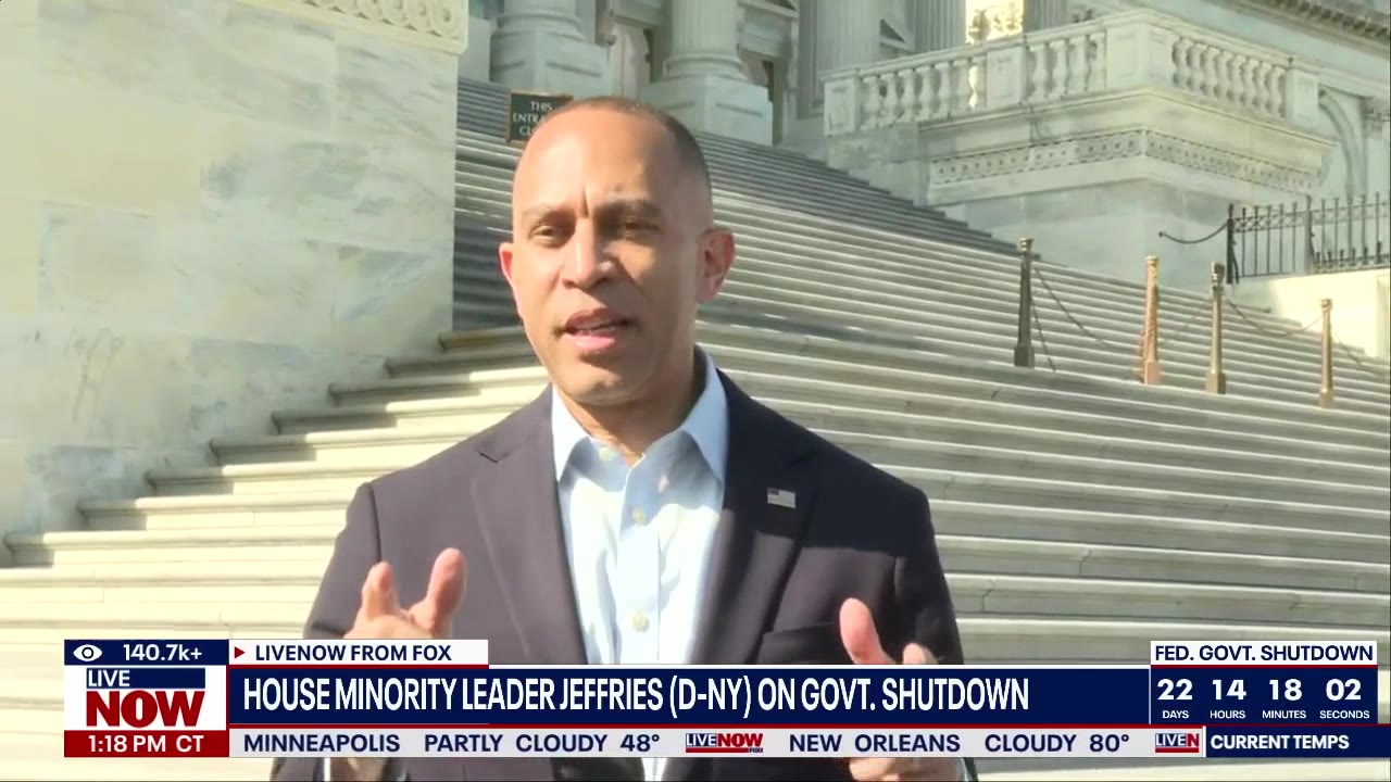 Jeffries on day 23 of govt. shutdown