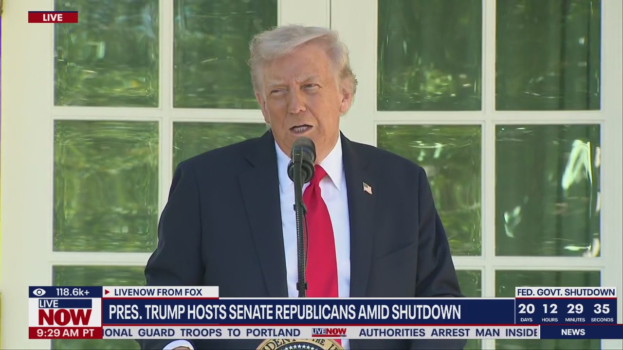 President Trump hosts Senate Republicans amid shutdown
