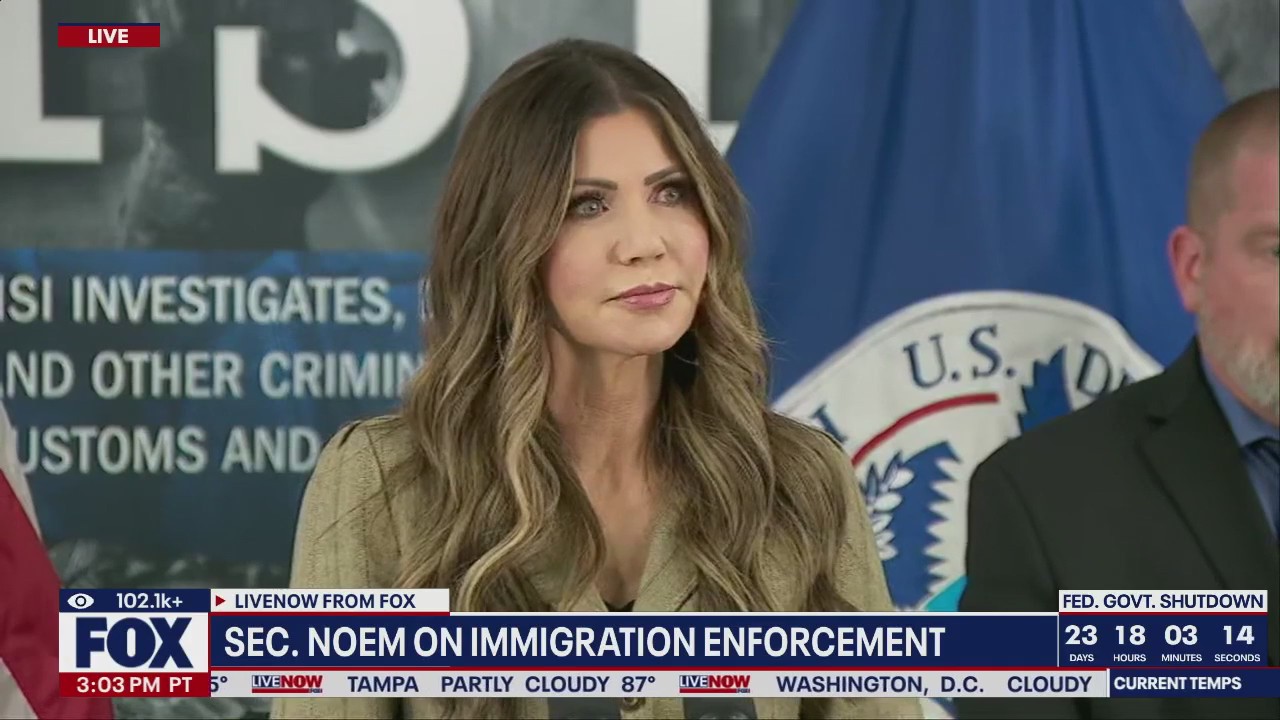 Noem speaks on immigration enforcement in Minneapolis