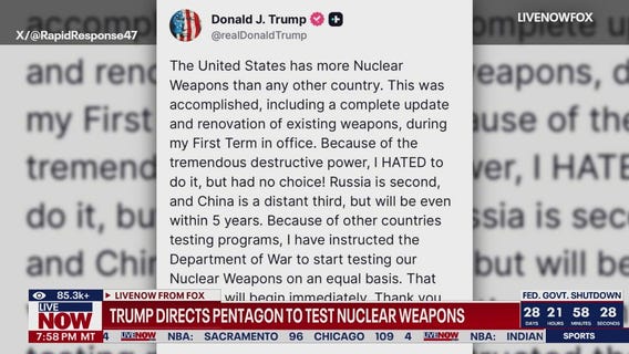 Trump orders Pentagon to test nuclear weapons