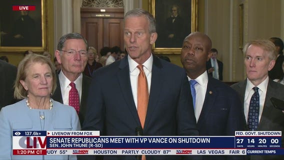 Senate republicans discuss day 28 of govt. shutdown