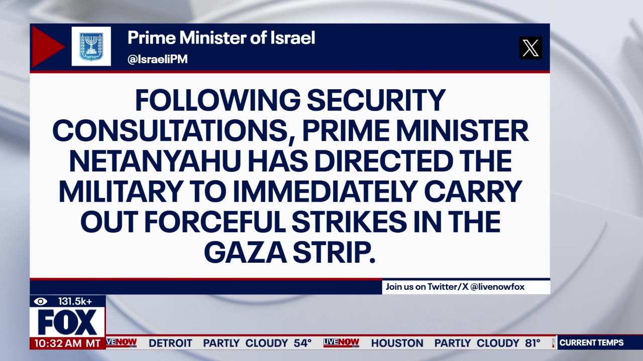Netanyahu orders "forceful" strikes in Gaza Strip