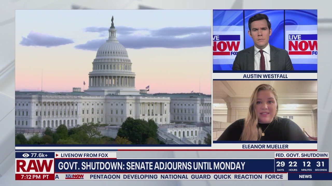 Senate adjourns until Monday as shutdown drags on