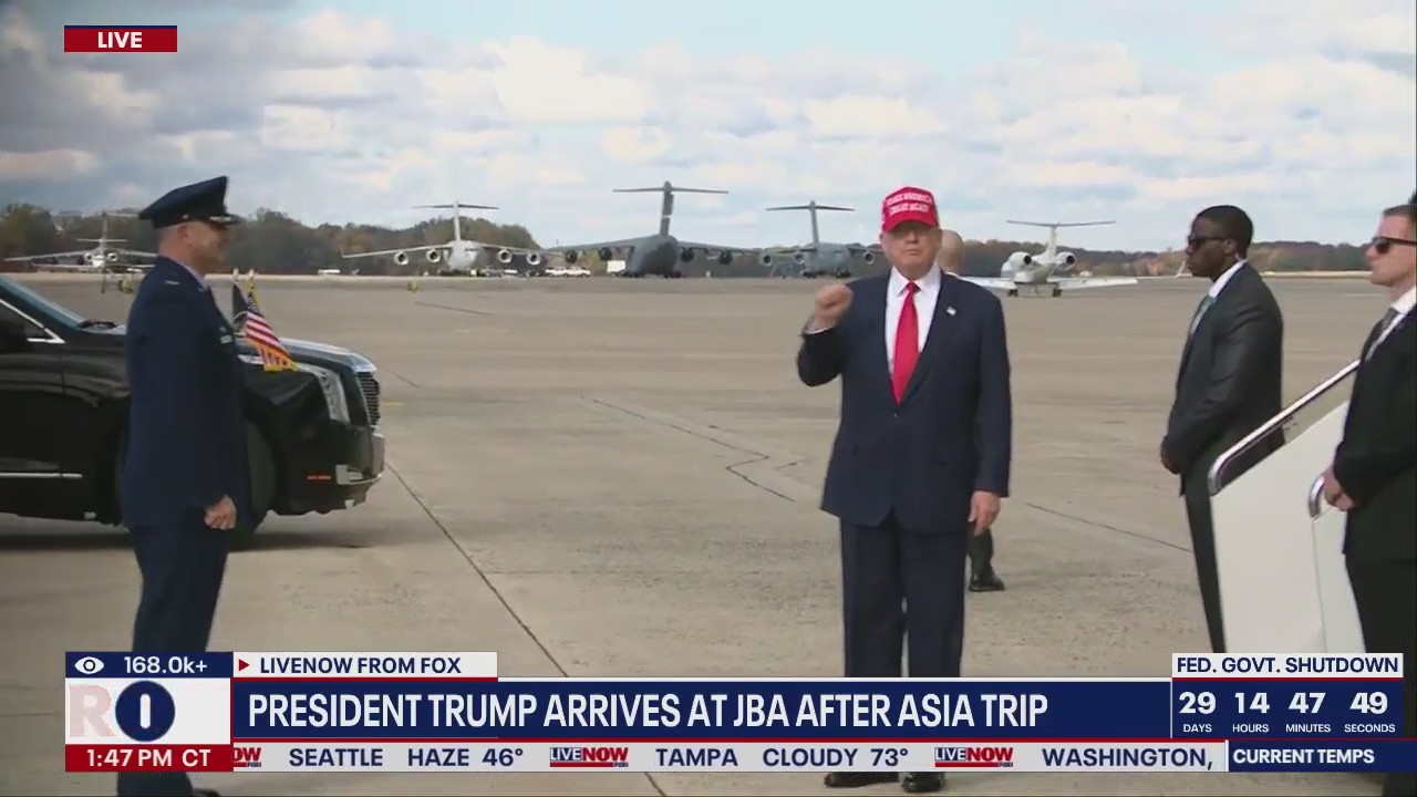Trump returns to D.C. following Asia trip