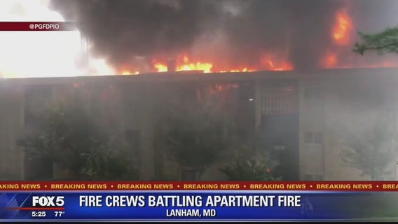 Crews battle 3-alarm fire in Lanham apartment complex