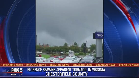 Remnants of Florence traveling north towards DC region; 1 dead in Richmond area after several reports of tornadoes