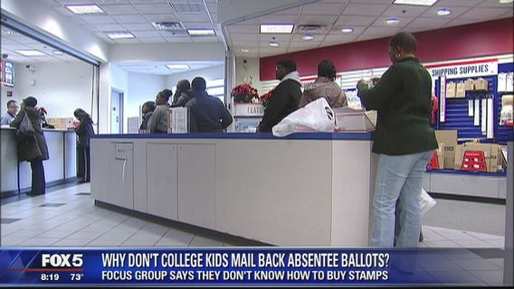 Fairfax County interns say college students don?t return absentee ballots due to stamps