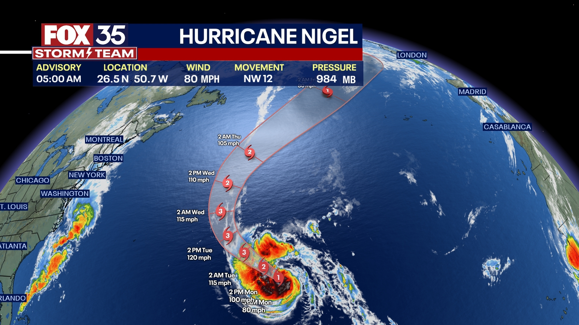 Hurricane Nigel to rapidly intensify