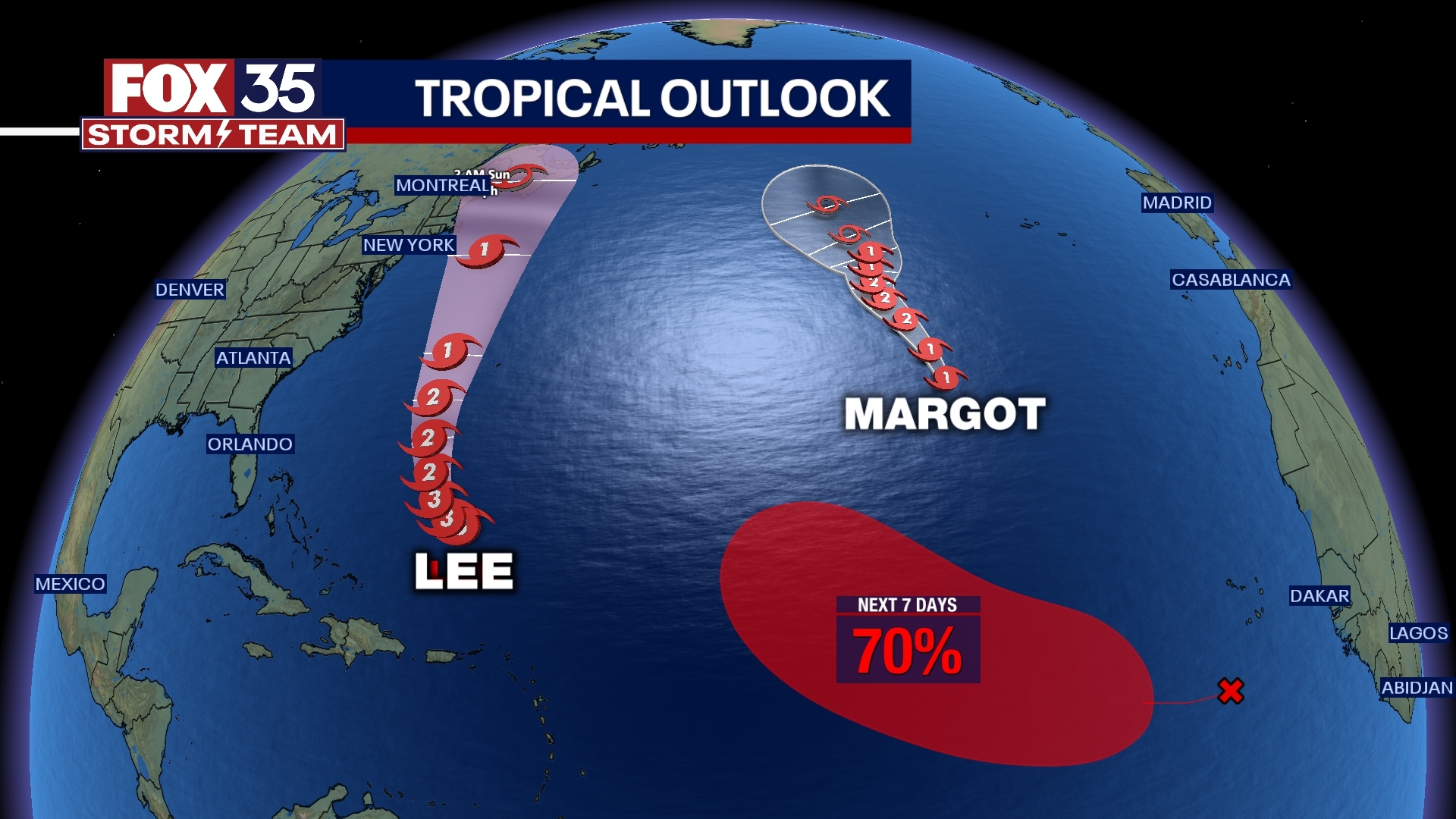 NHC: 2 hurricanes, 2 systems in Atlantic