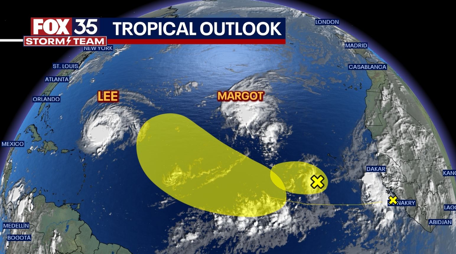 Tracking the Tropics: Hurricane Lee and Tropical Storm Margot | FOX 35 ...