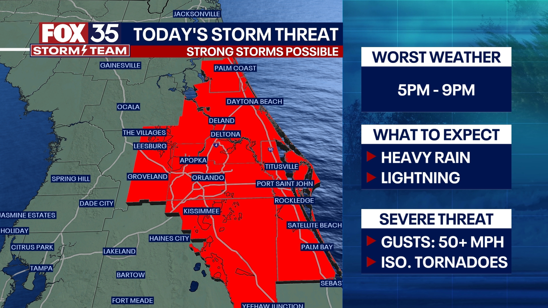 Storm Alert Day for Central Fl. after 5 p.m.