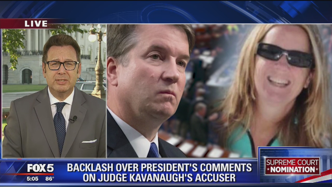 Backlash over President Trump's comments about Kavanaugh accuser at campaign rally