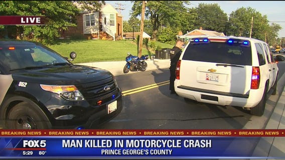 Man killed, child injured after motorcycle crash with vehicle in Prince George's County