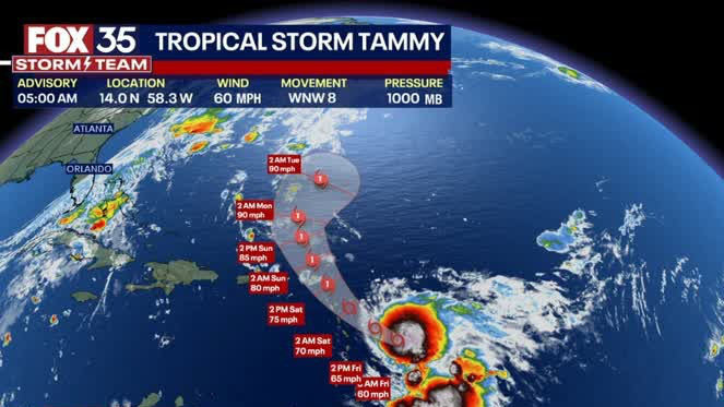 Tropical Storm Tammy to become hurricane soon