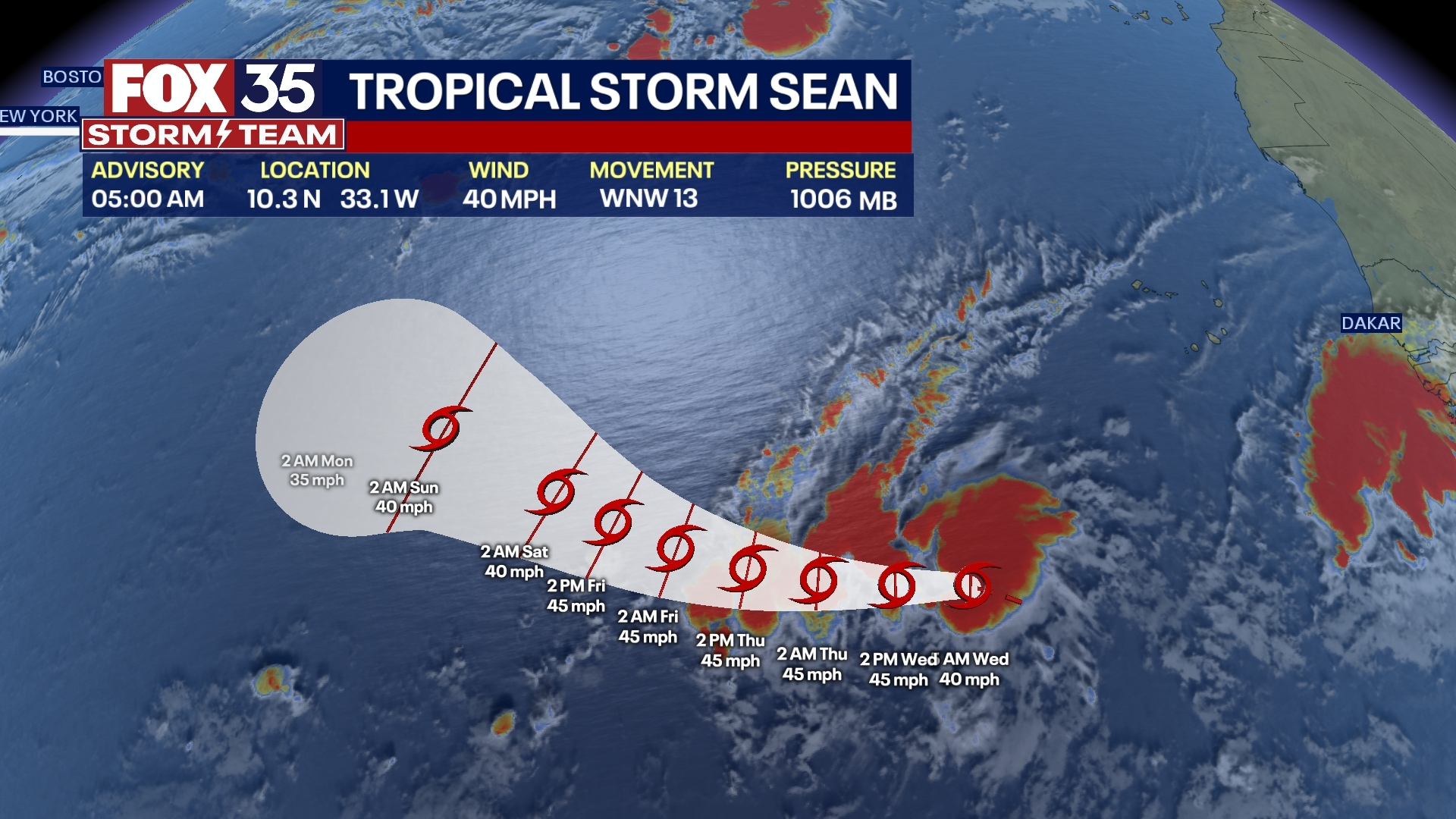 Tropical Sean forms in the Atlantic | FOX 35 Orlando