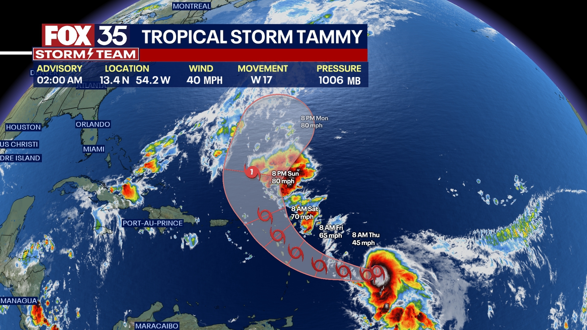 NHC: Tammy forecast to become a hurricane