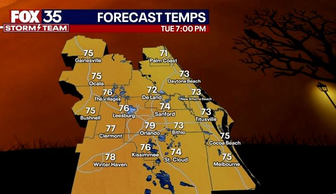 Trick-or-treat forecast across Orlando area