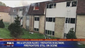 7 firefighters, 3 residents injured in Baltimore explosion, blaze