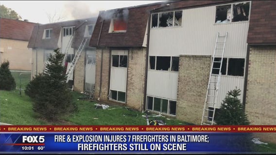 7 firefighters, 3 residents injured in Baltimore explosion, blaze