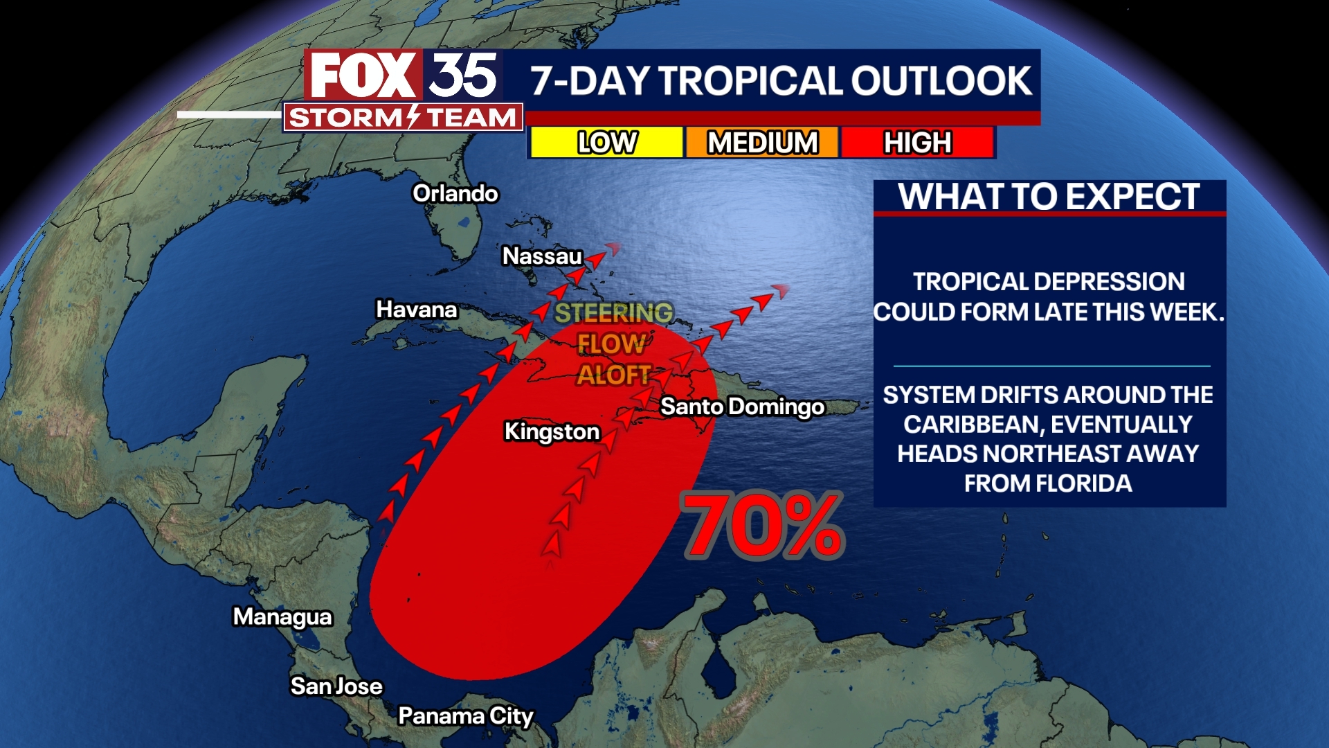 Tropical depression may form in Caribbean