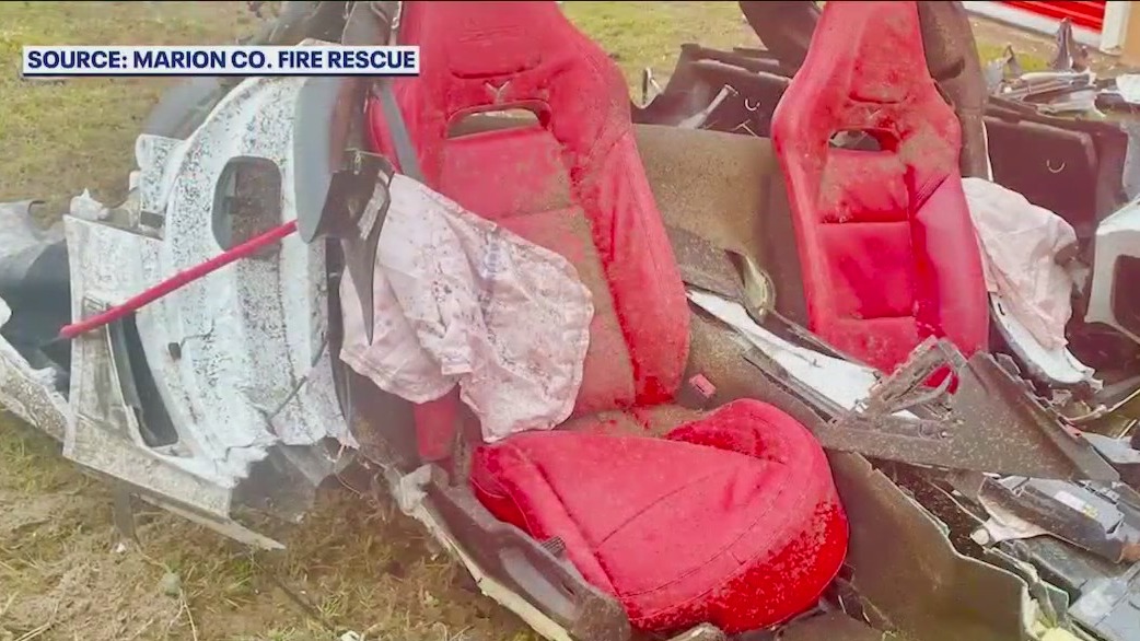 Corvette shattered to pieces in crash