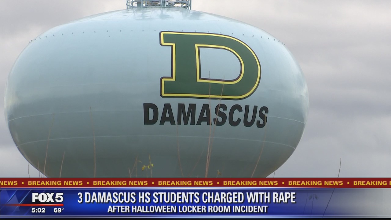 3 Damascus High School students charged with rape after Halloween locker room incident
