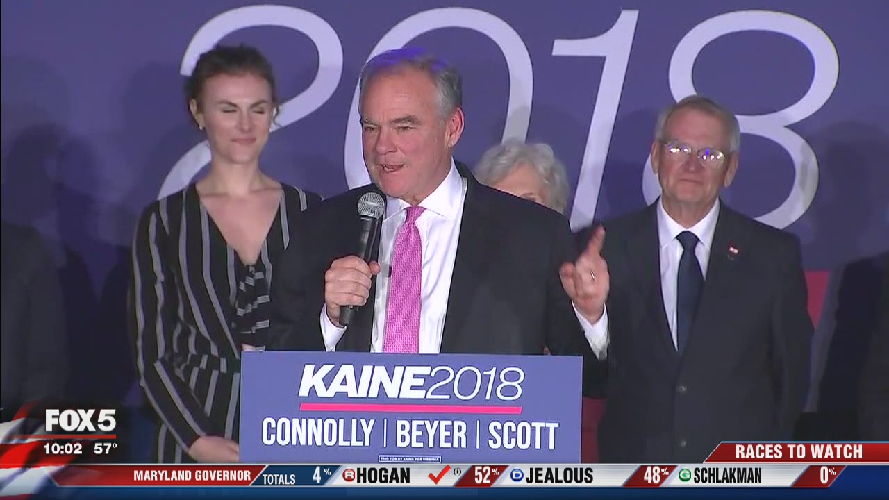 Tim Kaine wins U.S. Senate seat in Virginia