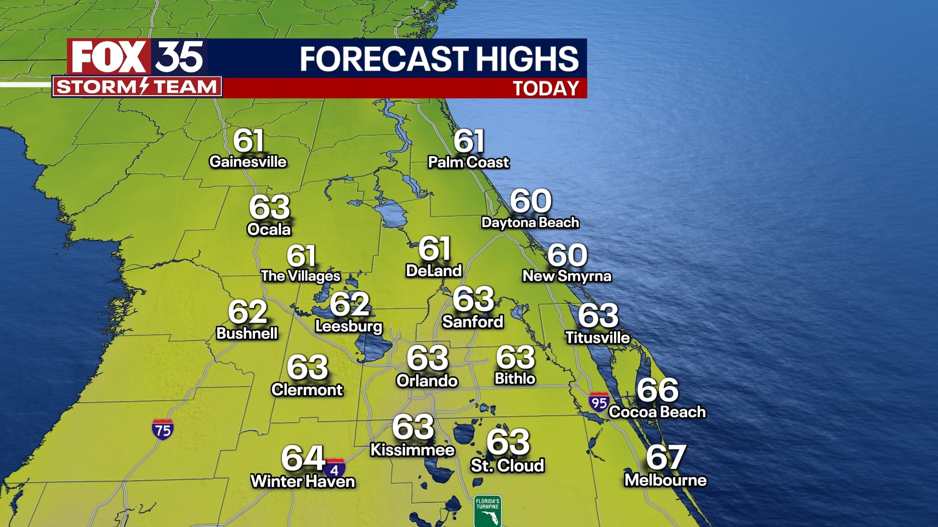 Cooler temps move in across Central Florida