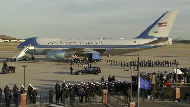 President Bush's service dog Sully arrives at Joint Base Andrews
