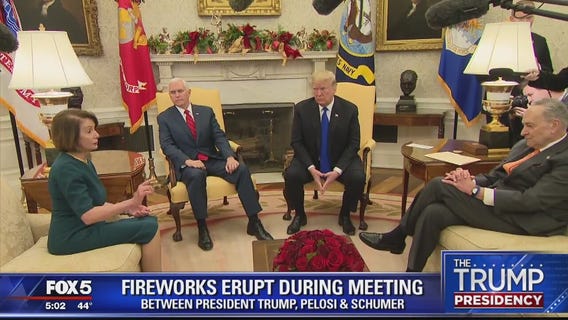 Trump threatens shutdown in wild encounter with Democrats