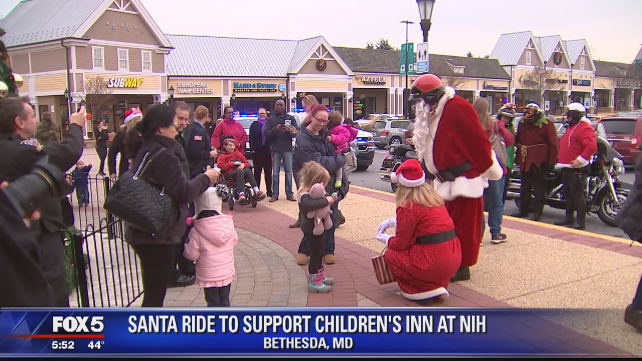 Montgomery Co. police Santa ride for The Children's Inn at NIH