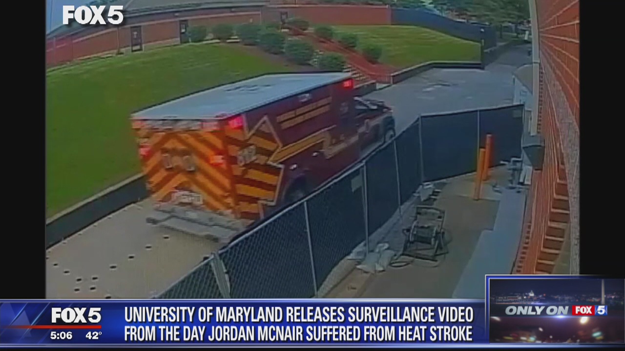 Video released of practice where University of Maryland football player Jordan McNair suffered heat stroke