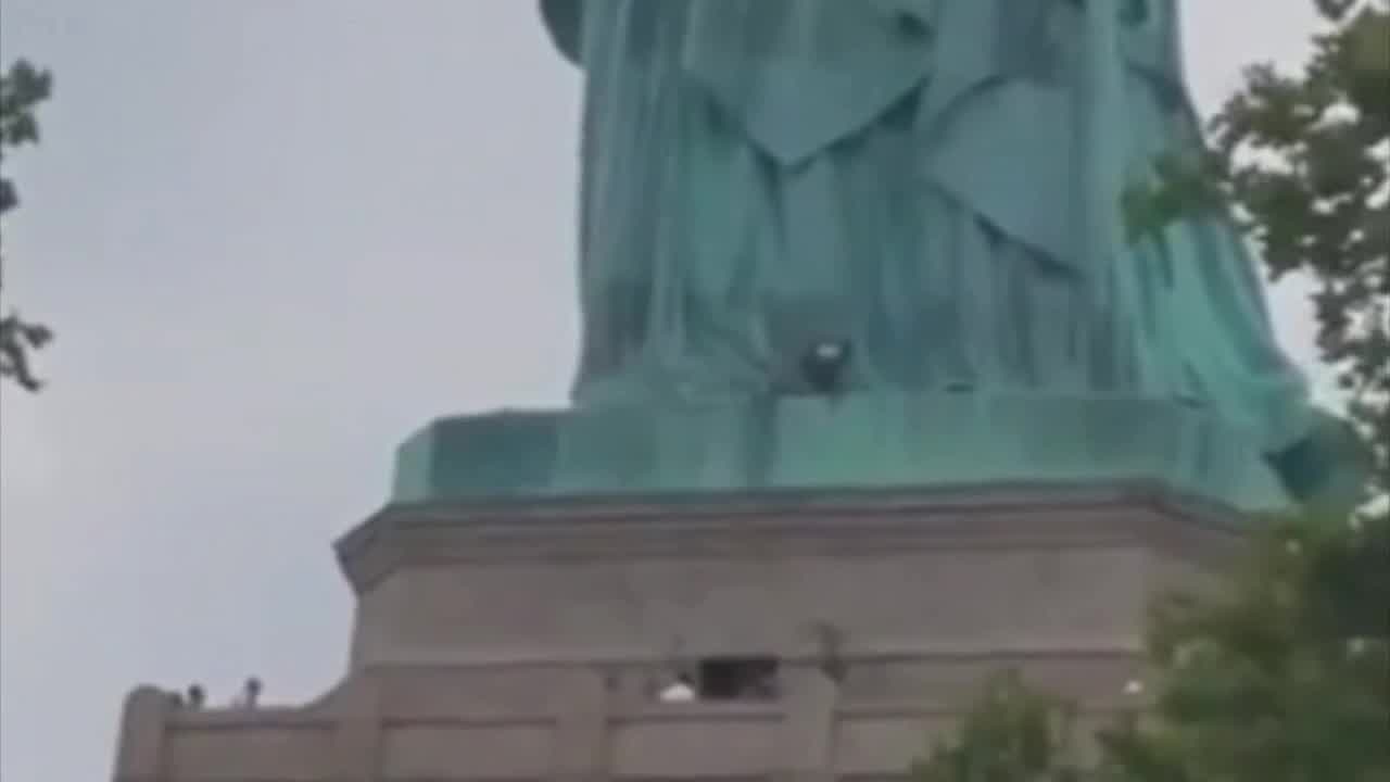 Statue of Liberty climber (Courtesy of Eric Kwasi Oppong)