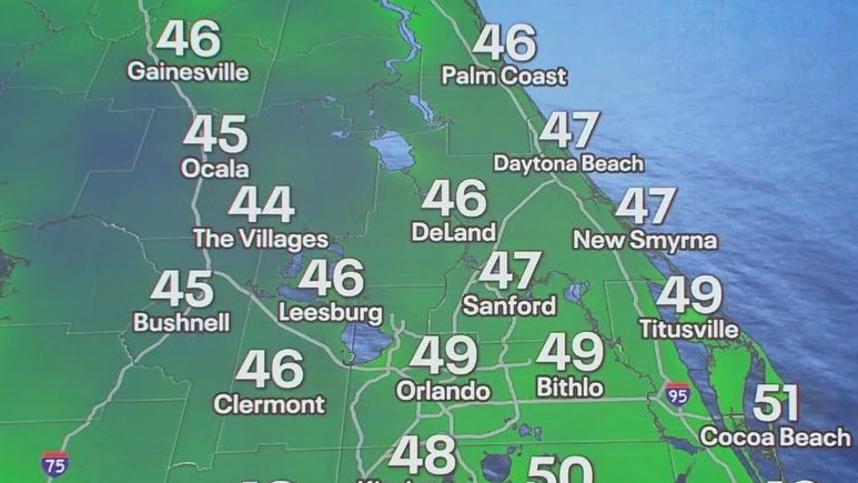 Temps drop over 20 degrees in Central Florida