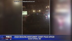 Montgomery County officer crashes cruiser in parked cars in Silver Spring