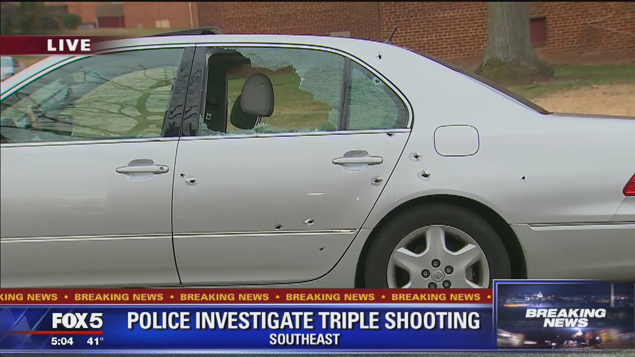 Police investigating triple shooting in SE DC