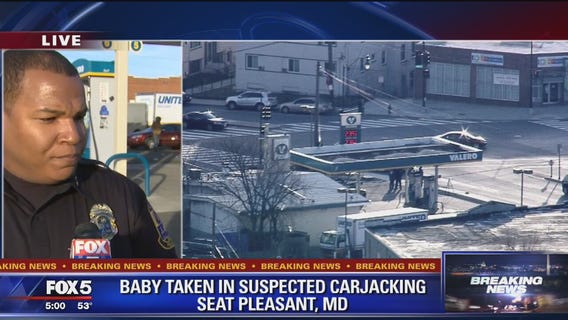 Car stolen with baby inside at Md. gas station