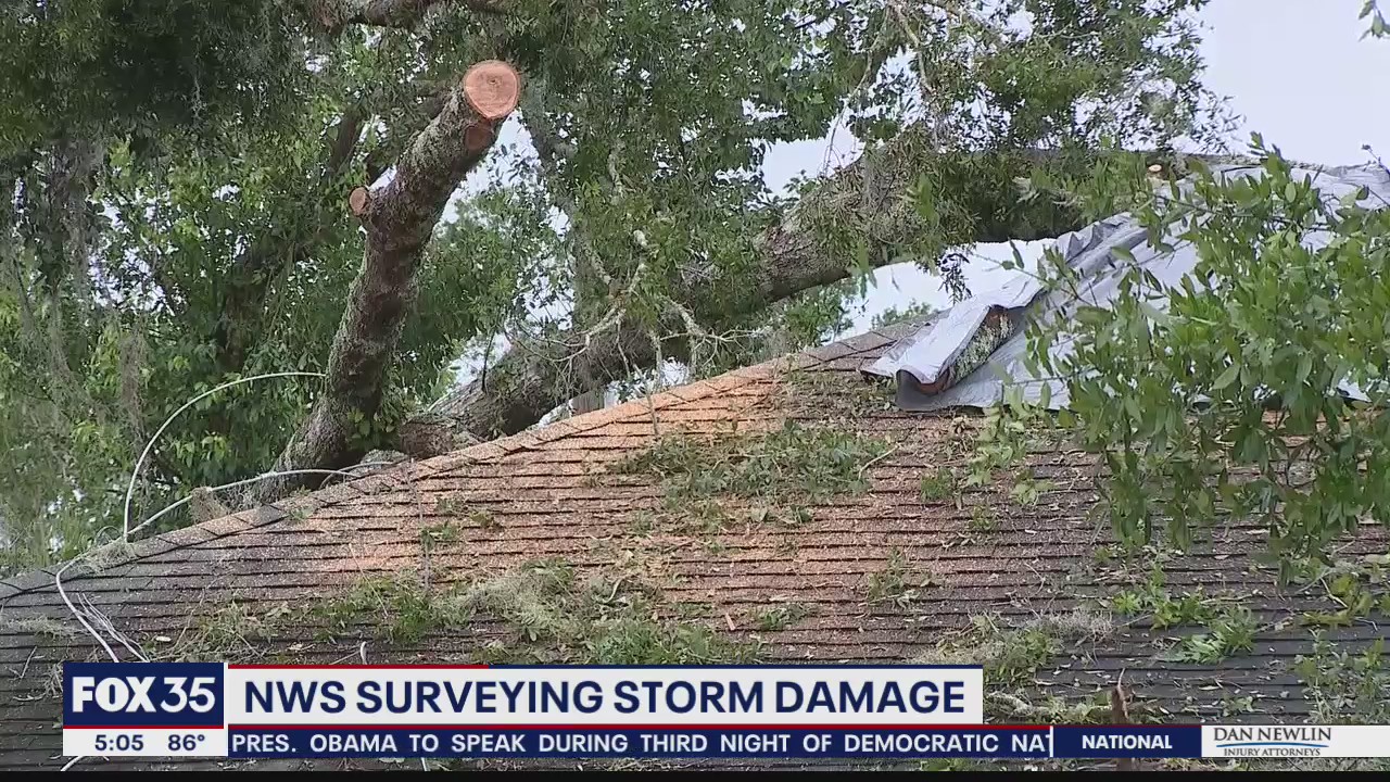 NWS surveying damage from EF-2 tornado in DeLand