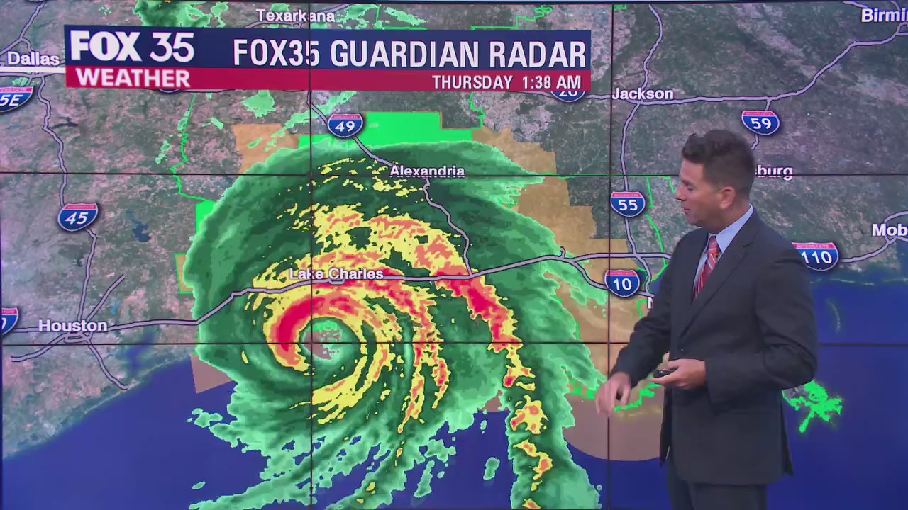 Hurricane Laura weakening after making landfall