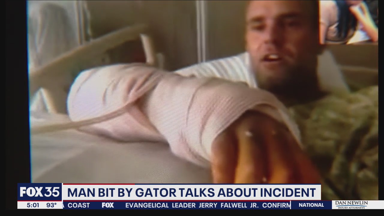 Man talks after nearly losing arm to alligator
