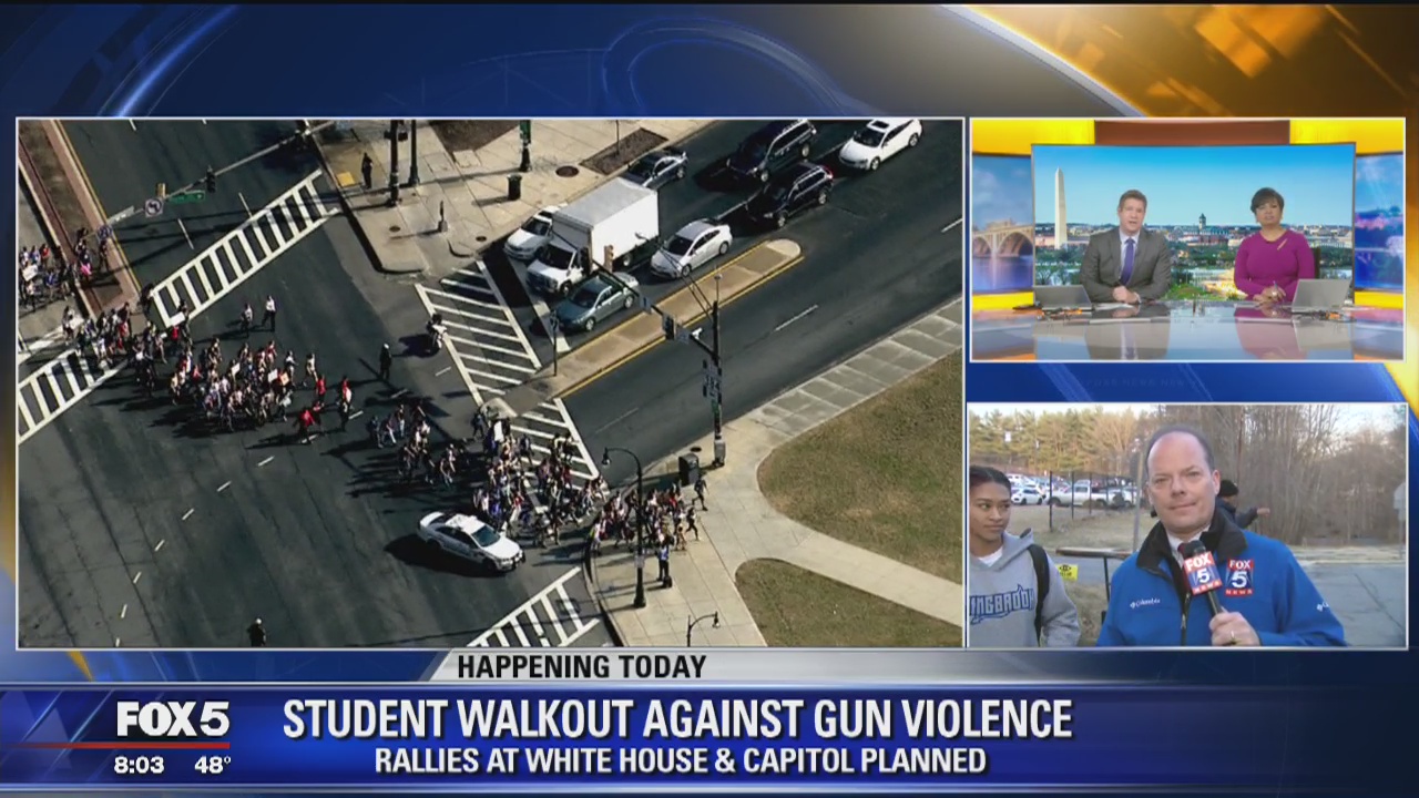 Students staging?walkout to protest gun violence