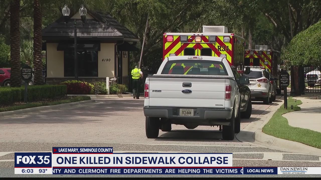 Man killed in Lake Mary sidewalk collapse