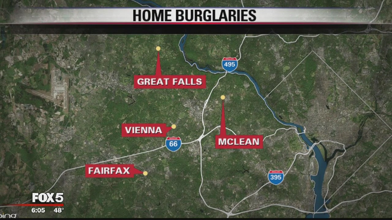 Police investigating rash of burglaries in Fairfax County