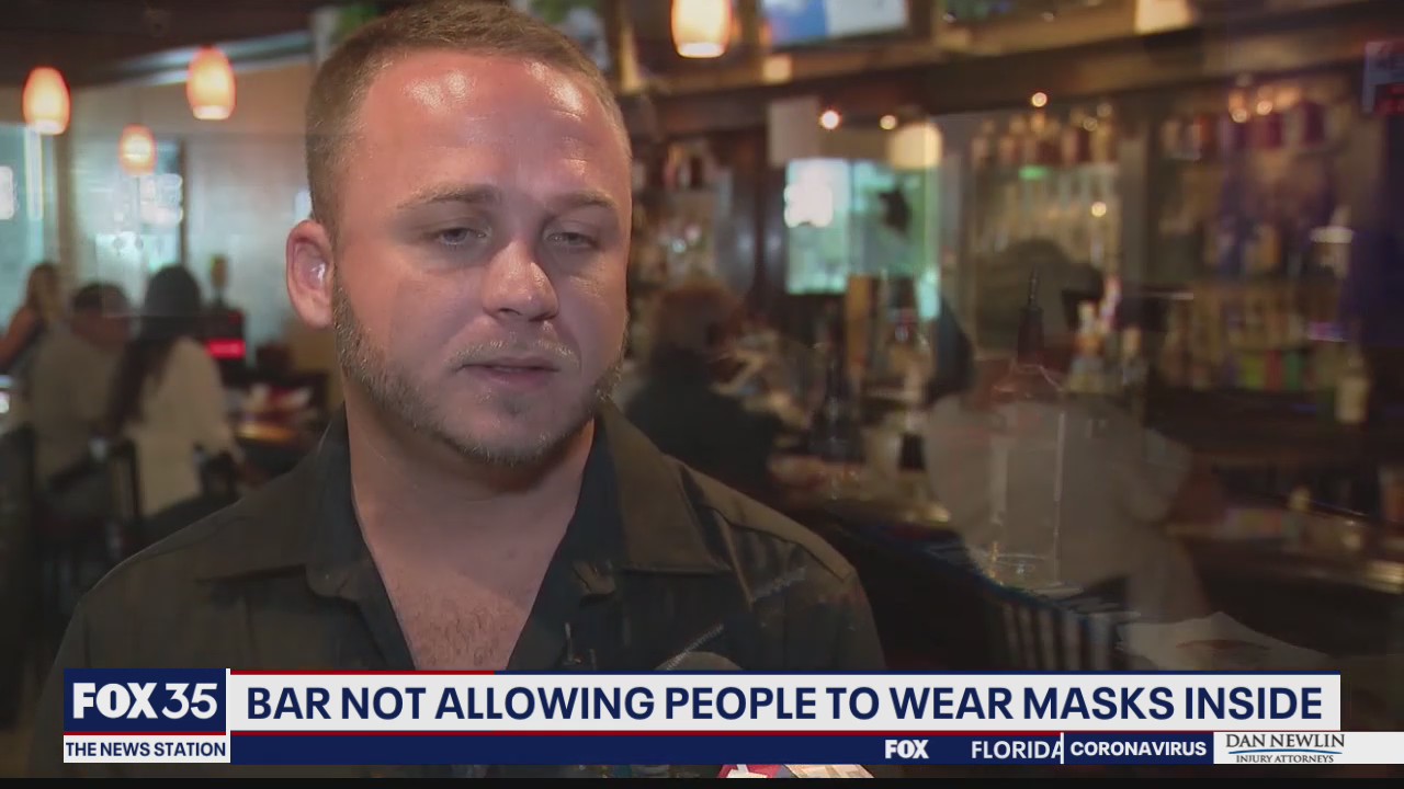 Bar not allowing people to wear masks inside
