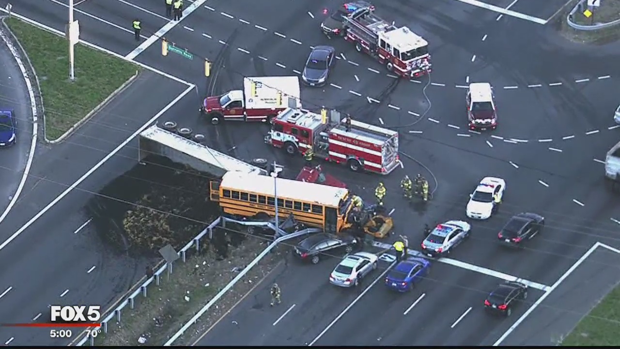 Deadly crash involving school bus, tractor trailer
