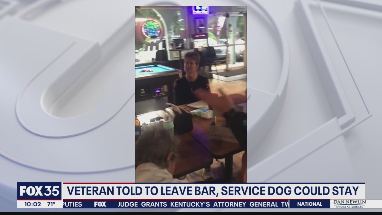 Veteran told to leave bar but service dog could stay