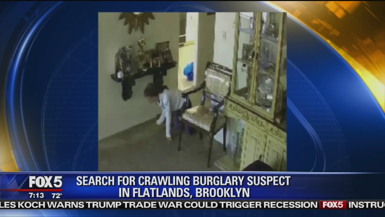 Crawling burglar caught on camera